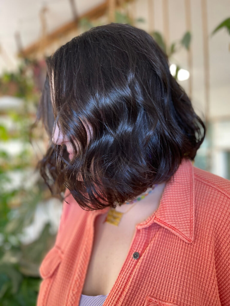 Dark wavy bob