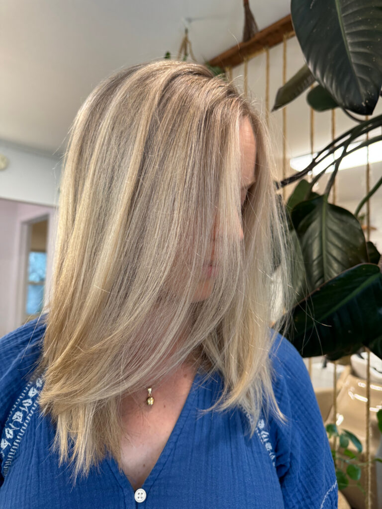 Bright blonde highlights