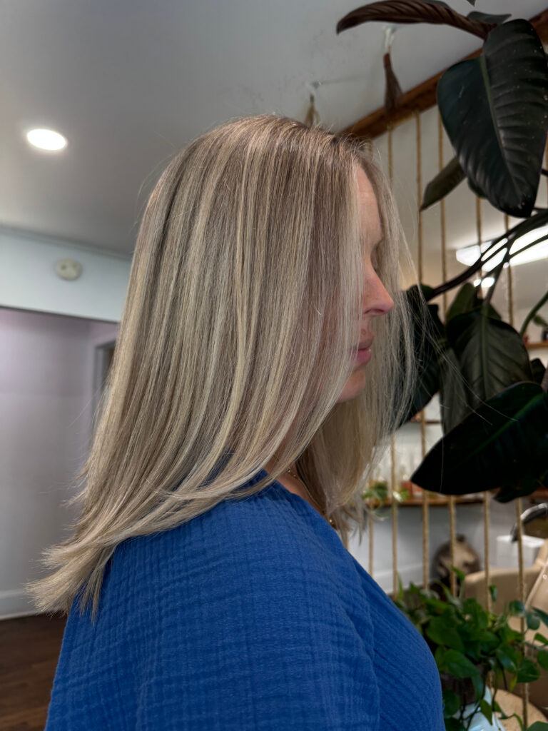 Blended blonde highlights
